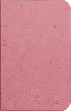 Clairefontaine Aage Bag Stapled Notebook, 9 x 14 cm, Ruled, 96 Pages, 90 GSM Paper, Pink, Clairefontaine cf734166