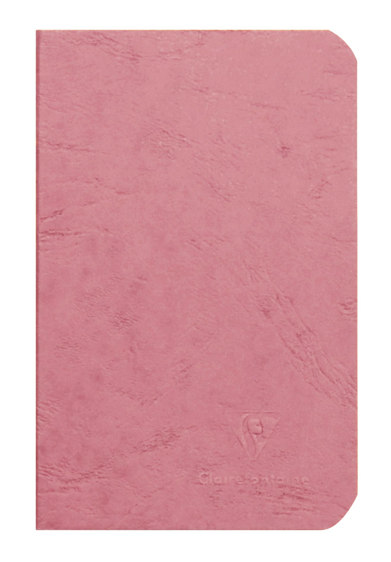 Clairefontaine 734106C Collection Age Bag A Stapled Antique Pink Notebook - 9x14 cm - 96 Plain White Pages - 90 gsm Paper - Leather Grain Glossy Card Cover