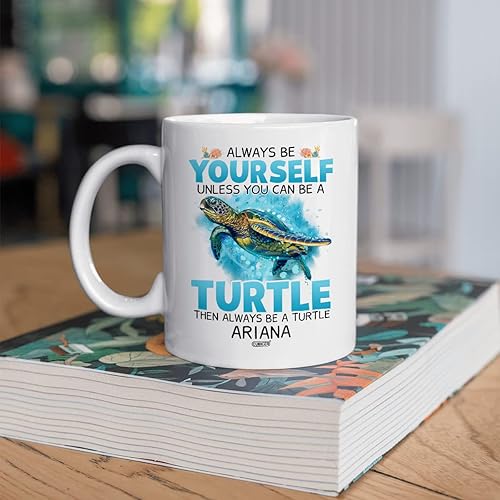 Miniatura 4 de Tazas de café personalizadas con nombre personalizado de tortuga, tazas de cerámica blanca, vasos de vidrio para beber, regalos de Navidad para