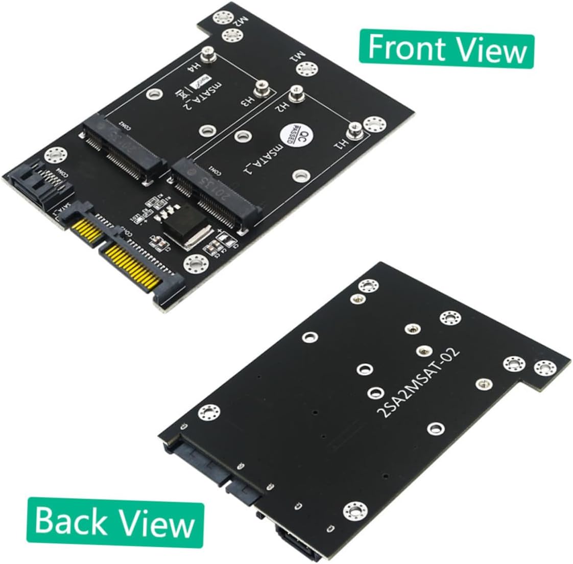 OSALADI Msata to Adapter Dual Msata to Dual Converter for Ssd Compatible Desktop Notebook Easy Installation Led Power Indicator Computer Accessory