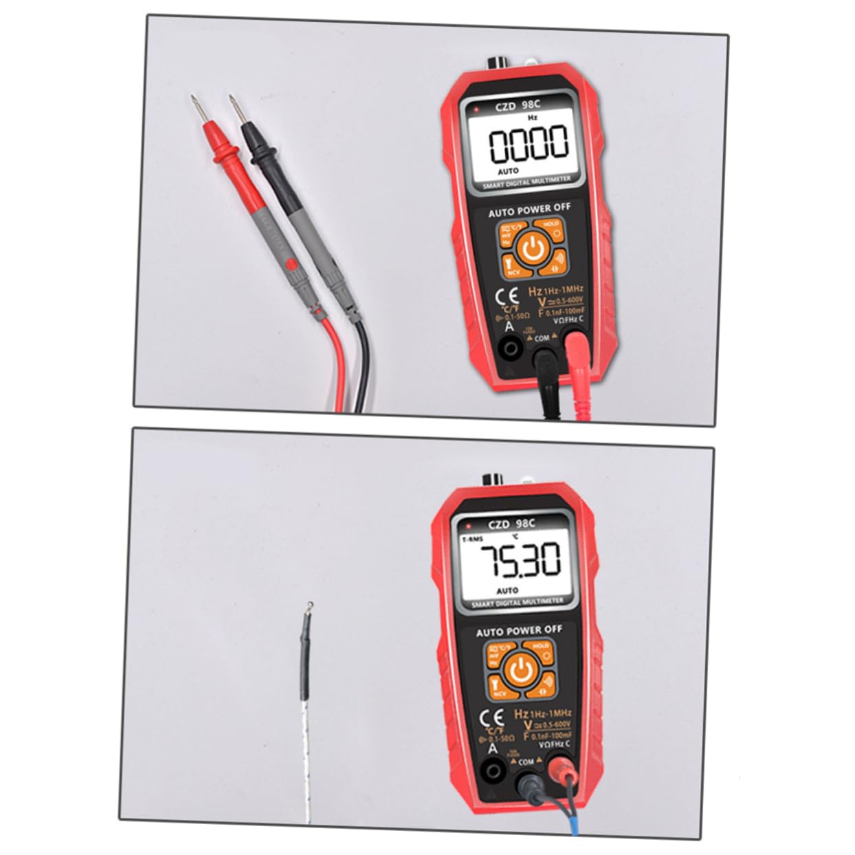 iplusmile 3 Stück Digitales Multimeter mit Großem Bildschirm Tragbares Intelligentes Messgerät für Spannung Strom für Heimwerker und Profis Leicht und Benutzerfreundlich ohne Batterie