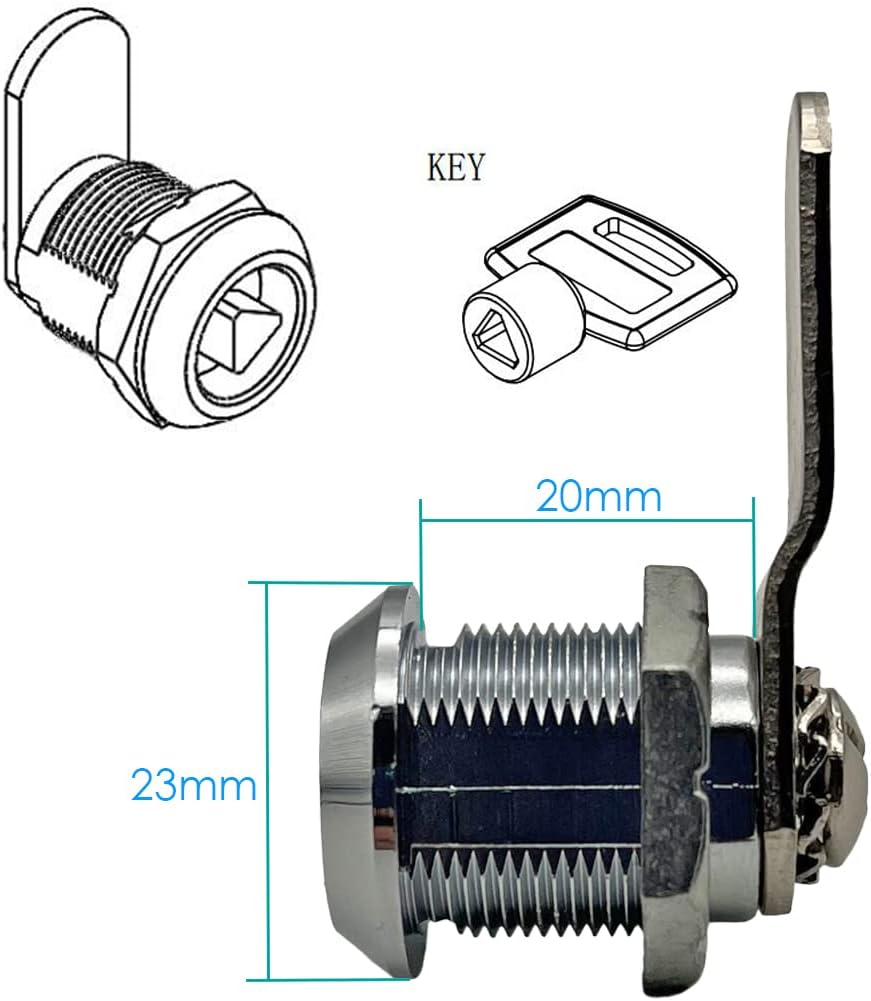 Cam Lock with Triangle Socket Key,Keyed Alike Tubular Cam Lock,Triangular Keyhole Cabinet Lock