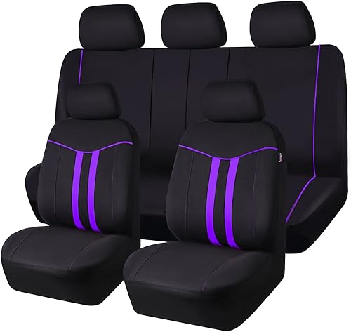 CAR-GRAND - Juego completo de fundas para los asientos de los vehículos de tela con tiras modernas y elegantes, ajuste universal al 90 % (SUV,