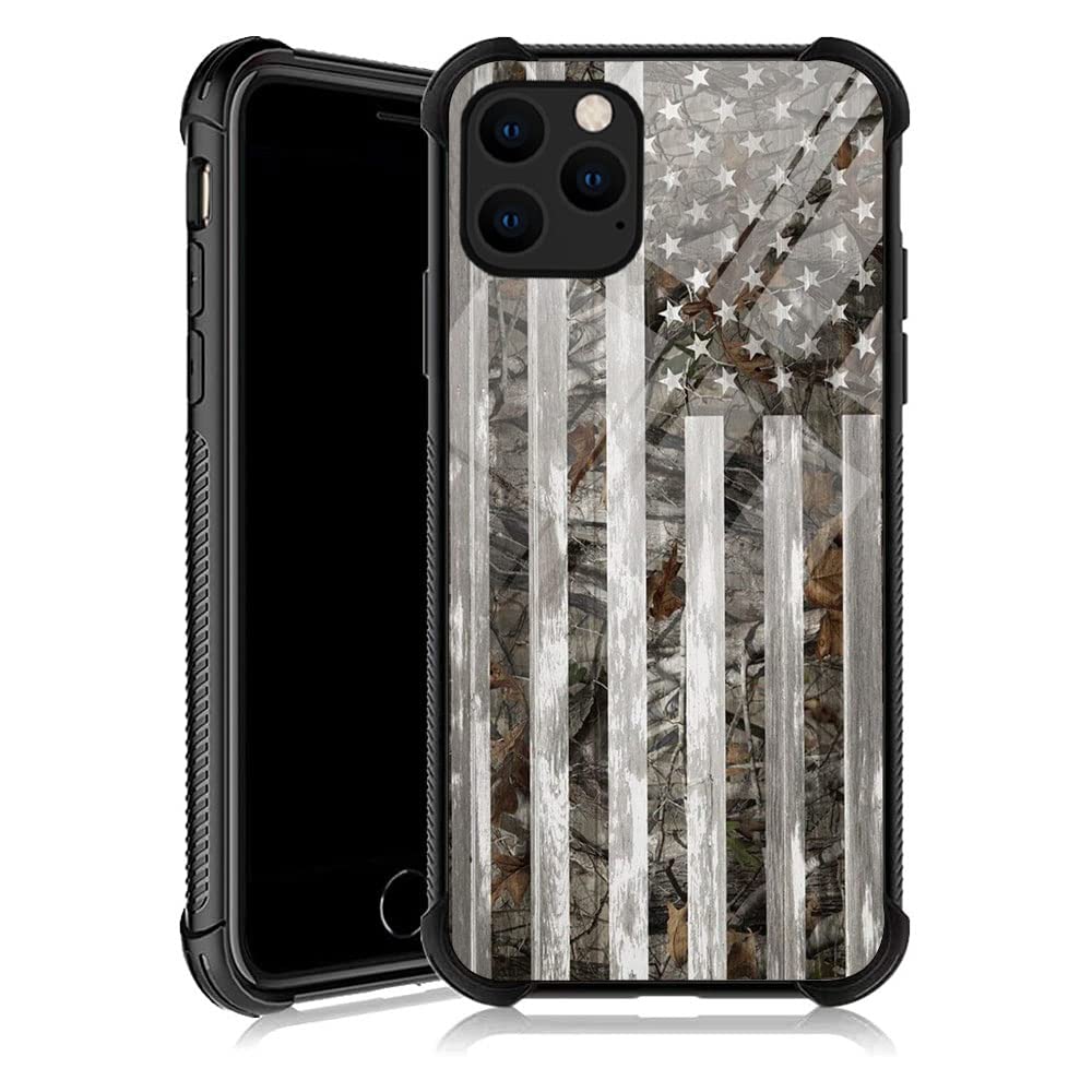 DJSOK iPhone 12 Pro Max Case, Camouflage Tree USA American Flag Wood Grain iPhone 12 Pro Max Cases for Men Women boy Girls,Design Pattern Back Bumper Shockproof Anti Scratch Soft TPU Case