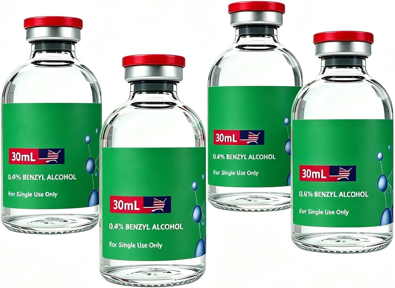 30ml 4Pack Sterile Clear Vials for Sample Glass Bottle