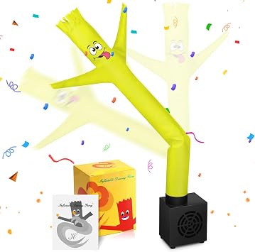 Poen Mini Wacky Waving Inflatable Tube Guy with Blower Inflatable Tube Man Birthday Desktop Decor Dancing Blow up Man Gag Toy Gift for Office Party DecorCute
