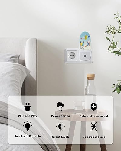 Miniatura 3 de Luz nocturna para lavandería, luz nocturna LED enchufable, luz nocturna azul degradada para lavadora, secado de ropa, luces nocturnas con sensor de