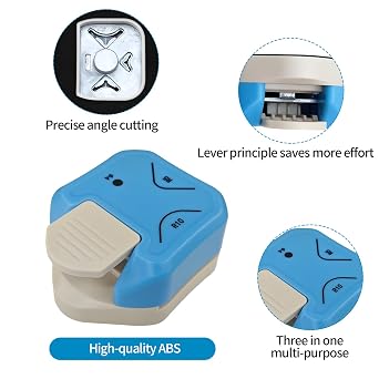3-in-1 Paper Corner Rounder, Compact and Durable for 4mm/5mm/7mm/10mm Radiusand and Perforation, Round Corners Cutter Ideal for Card Making,Photo Cutter,Scrapbooking and DIY Projects