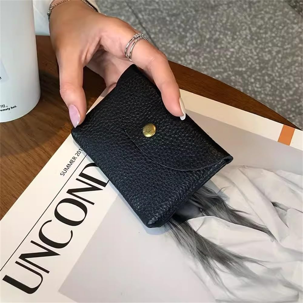 Card Pouch Men's and Women's Mini Compact Card Simple Card Wallet Coin Purse Card Cases(Black)