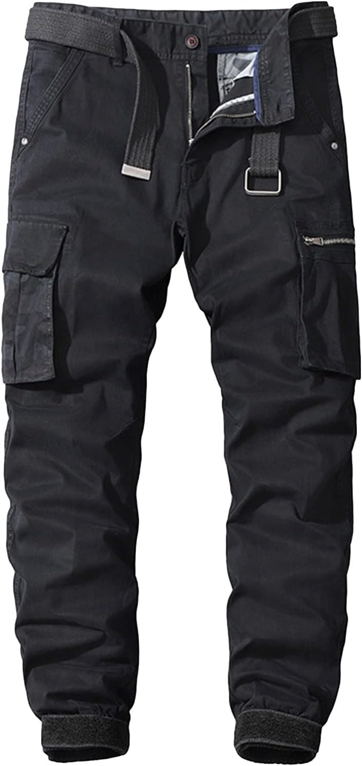 JEShifangjiusu Men's Casual Military Cargo Pants Baggy Camo Trousers with Pockets Relaxed Lightweight Straight Outdoor Pants