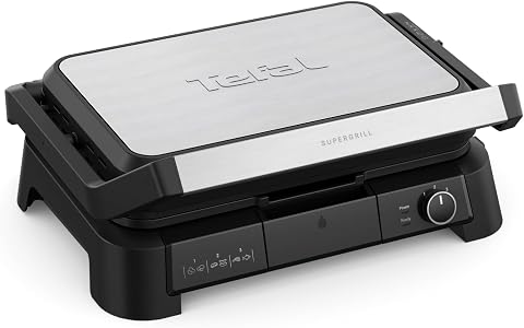 Tefal SuperGrill 3in1 XL 8 Porsiyon Kapasiteli 2200 Watt Barbekü Izgara ve Tost Makinesi - Inox