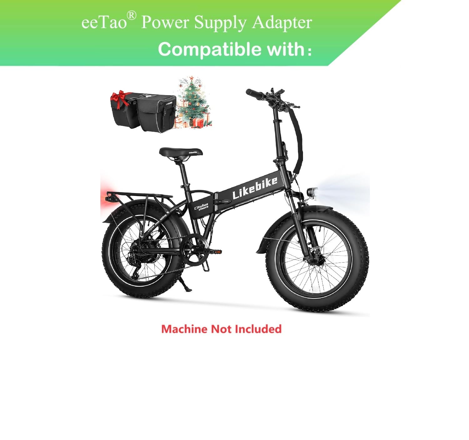 eeTao 54.6V AC/DC Adapter Compatible with Likebike Cityfun Folding Electric Bike 48V 10.4Ah Removable Battery DC54.6V 54.6VDC Power Supply Cord Cable Charger