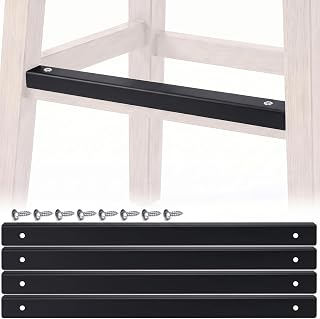 Hicarer 4 Pcs Bar Stool Foot Rail Cover, 12 Inch, Black