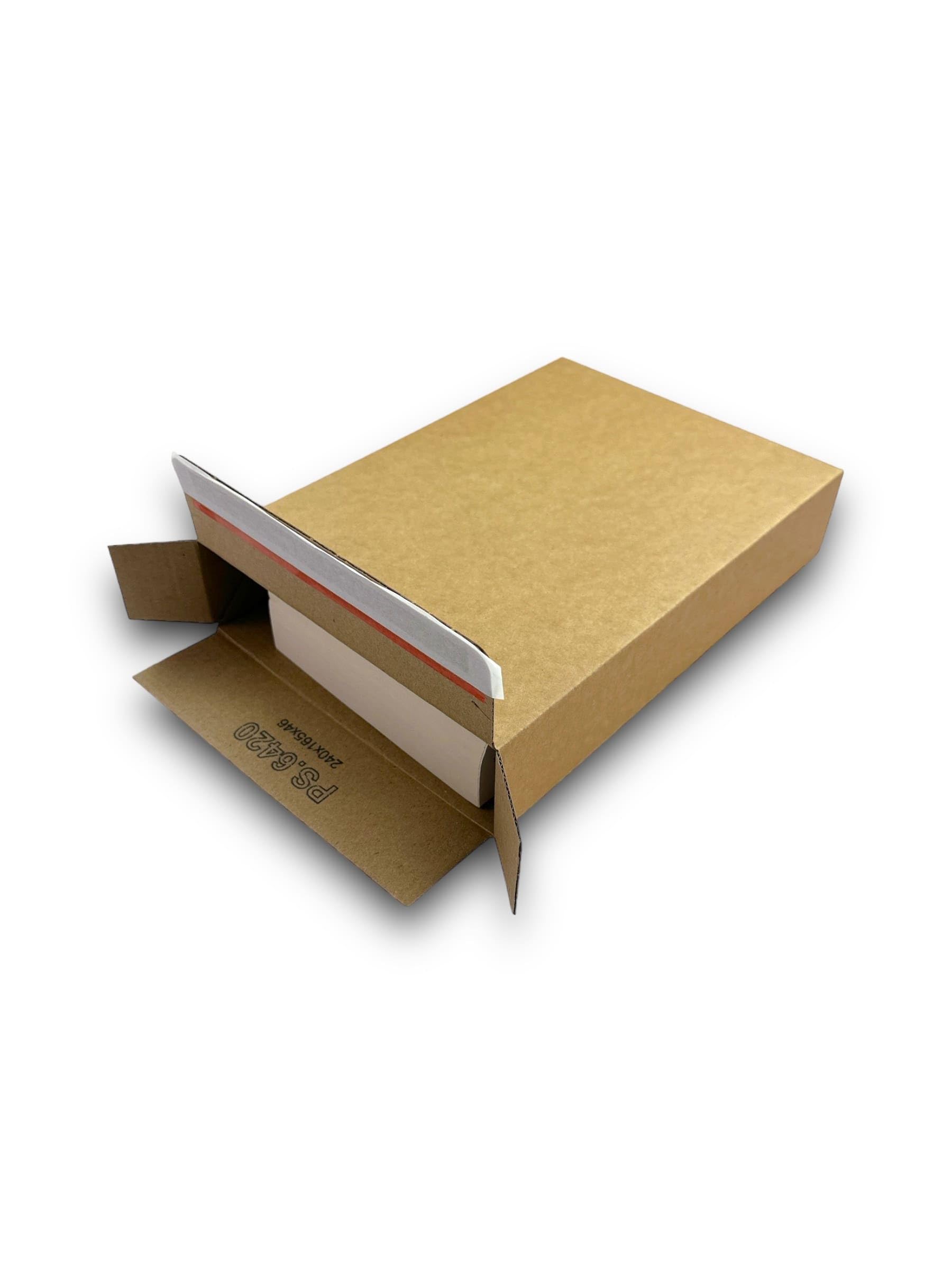 100 Stück Versandkarton klein Versandbox a5 Paketbox Versandschachtel klein - 240x165x46mm aus Wellpappe Faltschachteln Pakete für Versand, Päckchen S, Kartons Versand