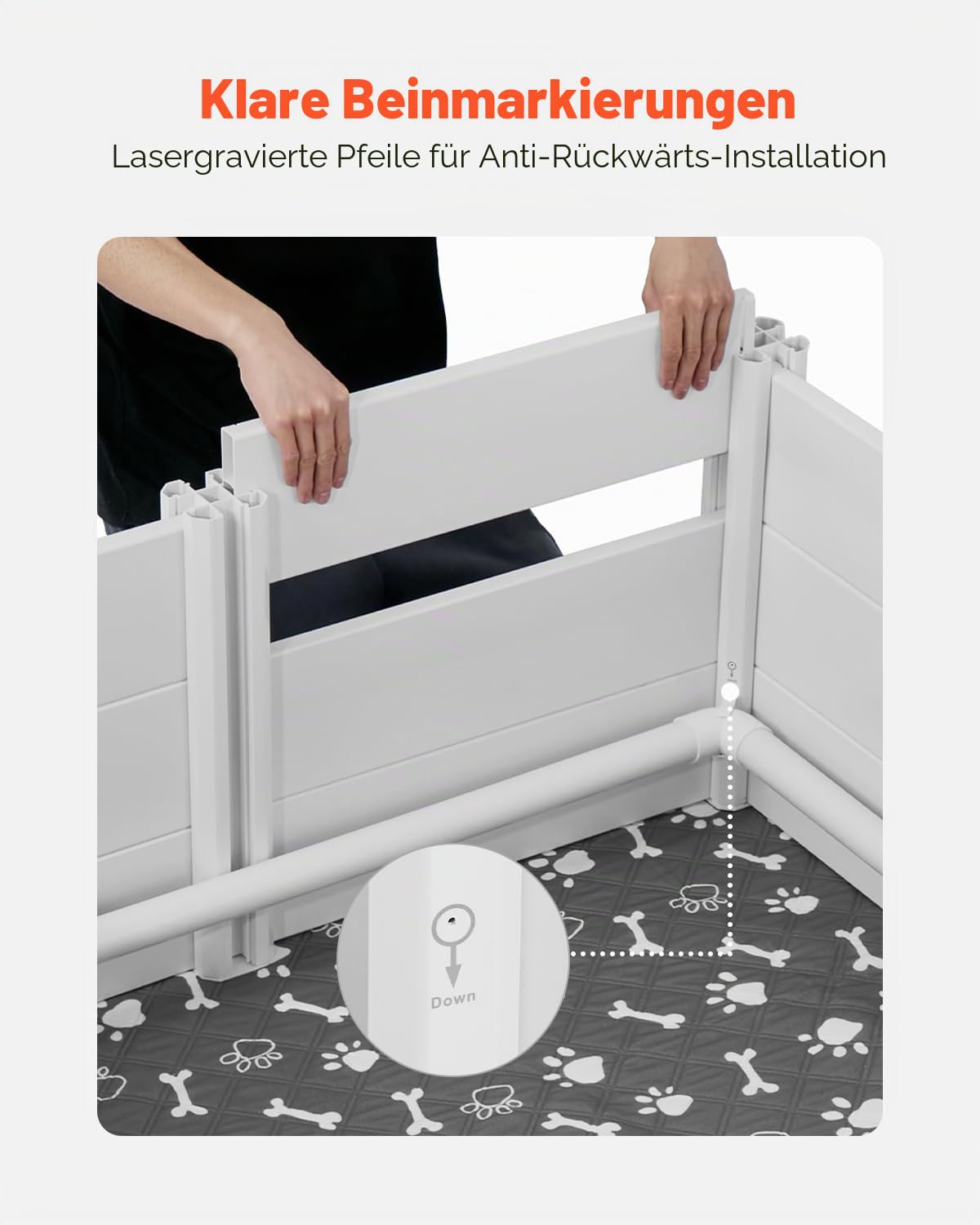 VEVOR Wurfkiste für Welpen, 186,5x97x50 cm, Hundelaufstall, mit höhenverstellbarer Tür, Welpenlaufstall, waschbarer PIPI-Unterlage, Wurfbox aus PVC-Kunststoff für mittelgroße Hunde