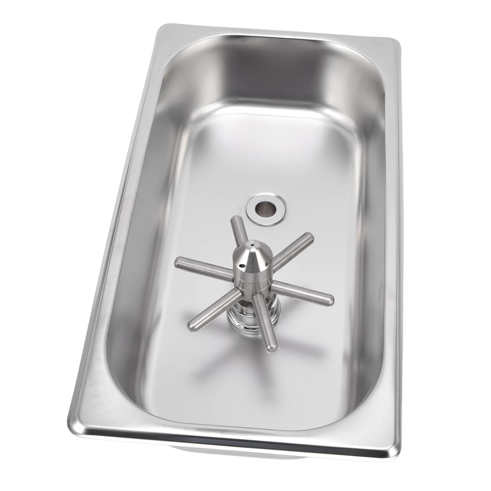 Enjuagadora de Vidrio de Acero Inoxidable, Lavadora de Vidrio de Rotación Automática para una Limpieza Rápida de Fondo y Paredes, Limpiador de Tazas a Presión para Fregadero de Cocina, Bar