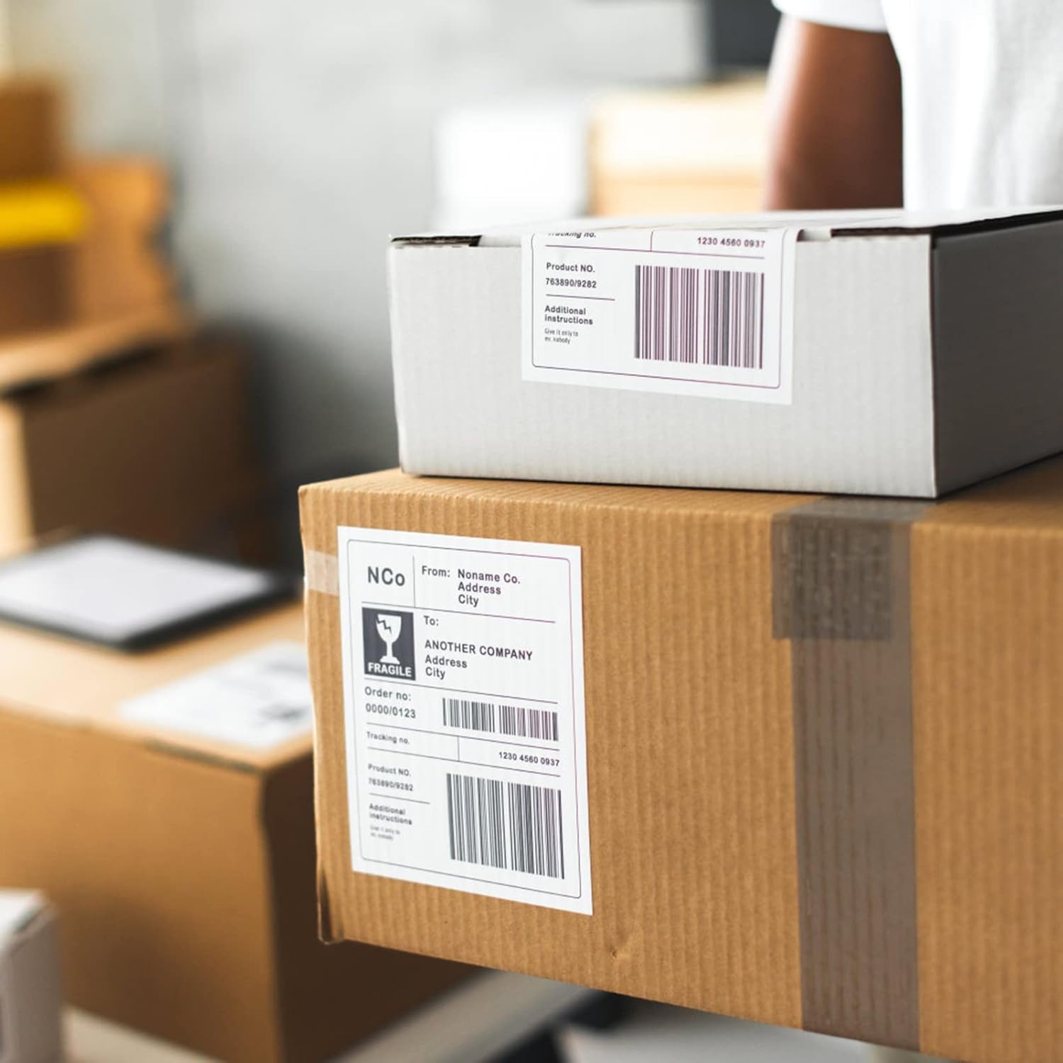 Half Sheet Shipping Labels - 200 Counts, 8.5” x 5.5” Self Adhesive Shipping Label White Internet Mailing Labels 2 Per Page, Laser & Inkjet Printer Compatible [100 Sheets 8.5” x 11”] - Image 6