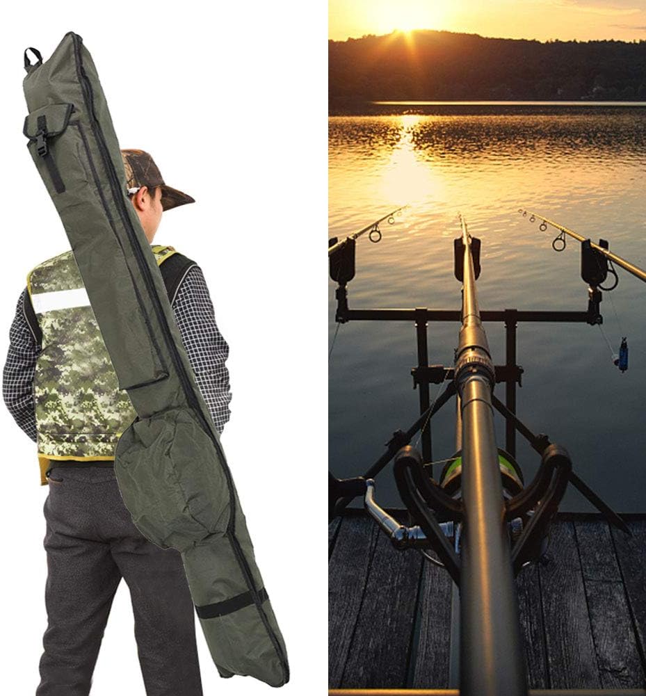 EVTSCAN Fishing Rod Case, Oxford Cloth Lure Rod Storage Holdall Bag Carp Pole Package Fishing Accessory with Handles