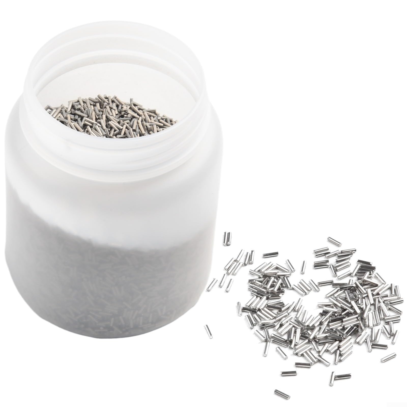 Edelstahl-Trommel-Media-Pins, Klasse 304, 0,7 mm Durchmesser × 5 mm Länge, 1 kg Packung, zum Entgraten, Polieren und für Oberflächenveredelung (0,8 × 7 mm)
