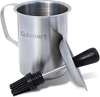 Cuisinart CBP-116 16oz Stainless Steel Sauce Pot & Silicone Basting Brush Set for Grilling & BBQ