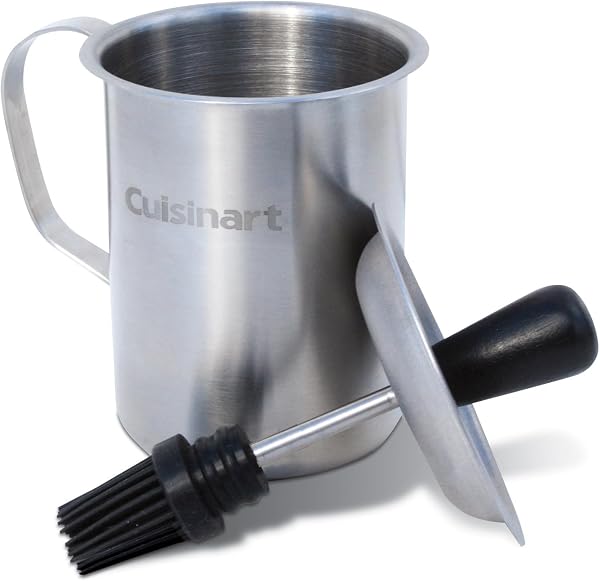 Cuisinart Sauce Pot and Basting Brush Set, 16 oz. Stainless Steel Grill Accessory with Silicone Basting Brush for Cooking & BBQ, Easy to Clean BBQ Accessories for Smoking and Grilling - 1