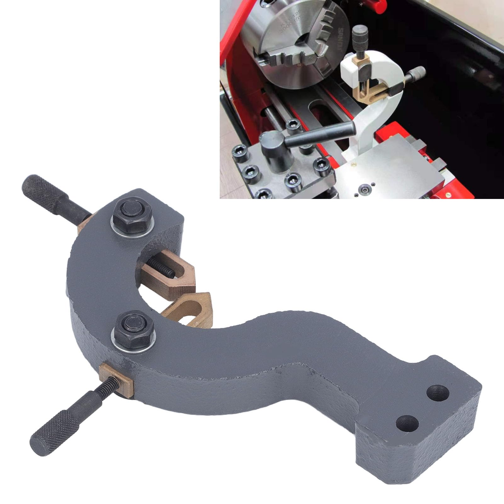 Mini Torno Estable, Estabilizador de Torno de Metal de Alta Rigidez Fijo para 8x16 210x400 210x750 210x800 220x600 220x750 MX 210 WM 210, Soporte Central de Torno Fácil Corte
