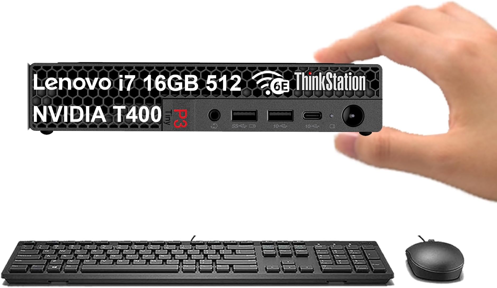 Lenovo ThinkStation P3 Tiny Workstation Desktop (NVIDIA T400 Graphics, Intel Core i7-14700, 16GB RAM, 512GB SSD) Business Mini PC, Wi-Fi, Ethernet, Up to 5 Displays, Win 11 Pro (Renewed)