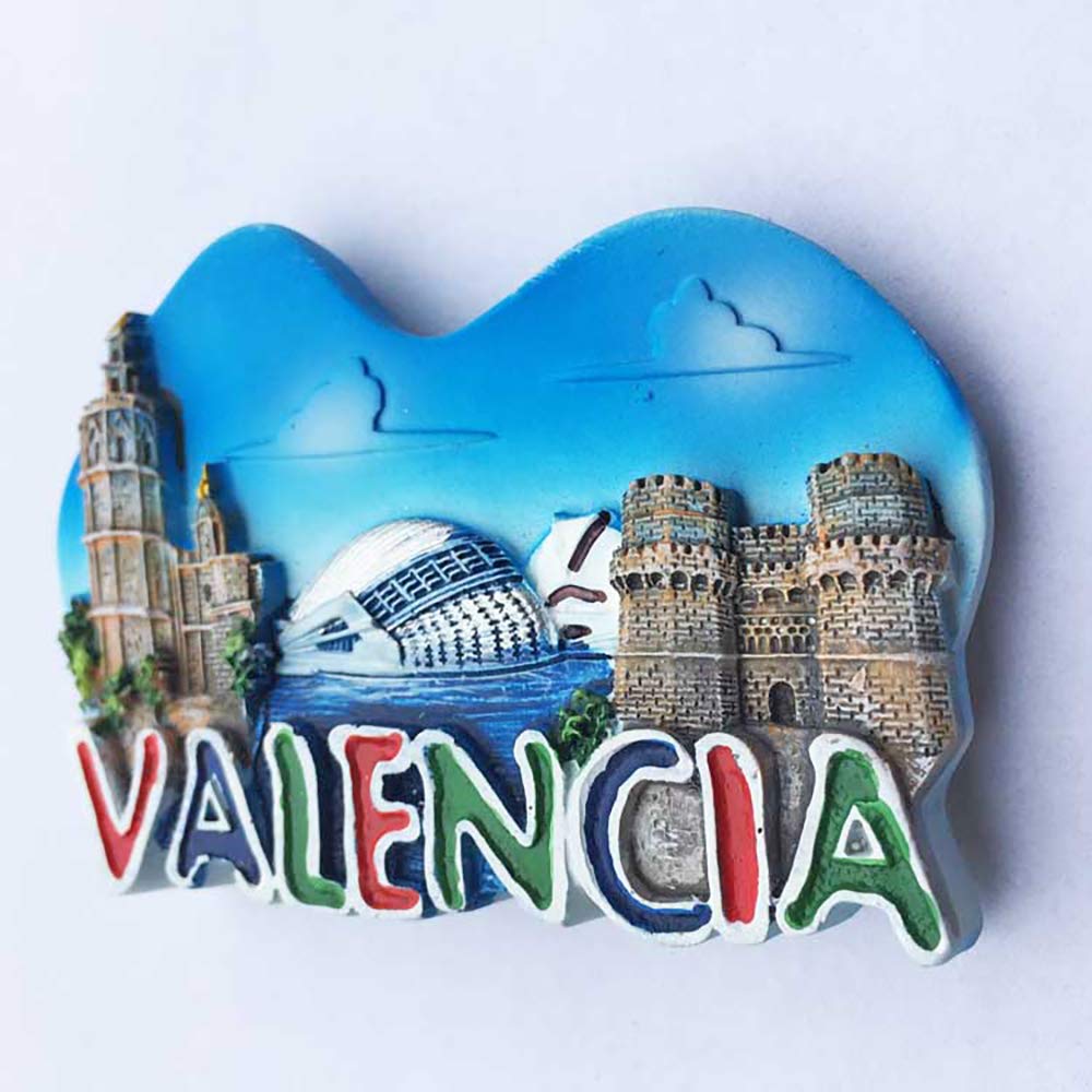 Calamita Da Frigorifero 3D Paella Valencia – Souvenir Spagna, Magnete Artigianale In Poliresina, 7,6x5,7 Cm - 5