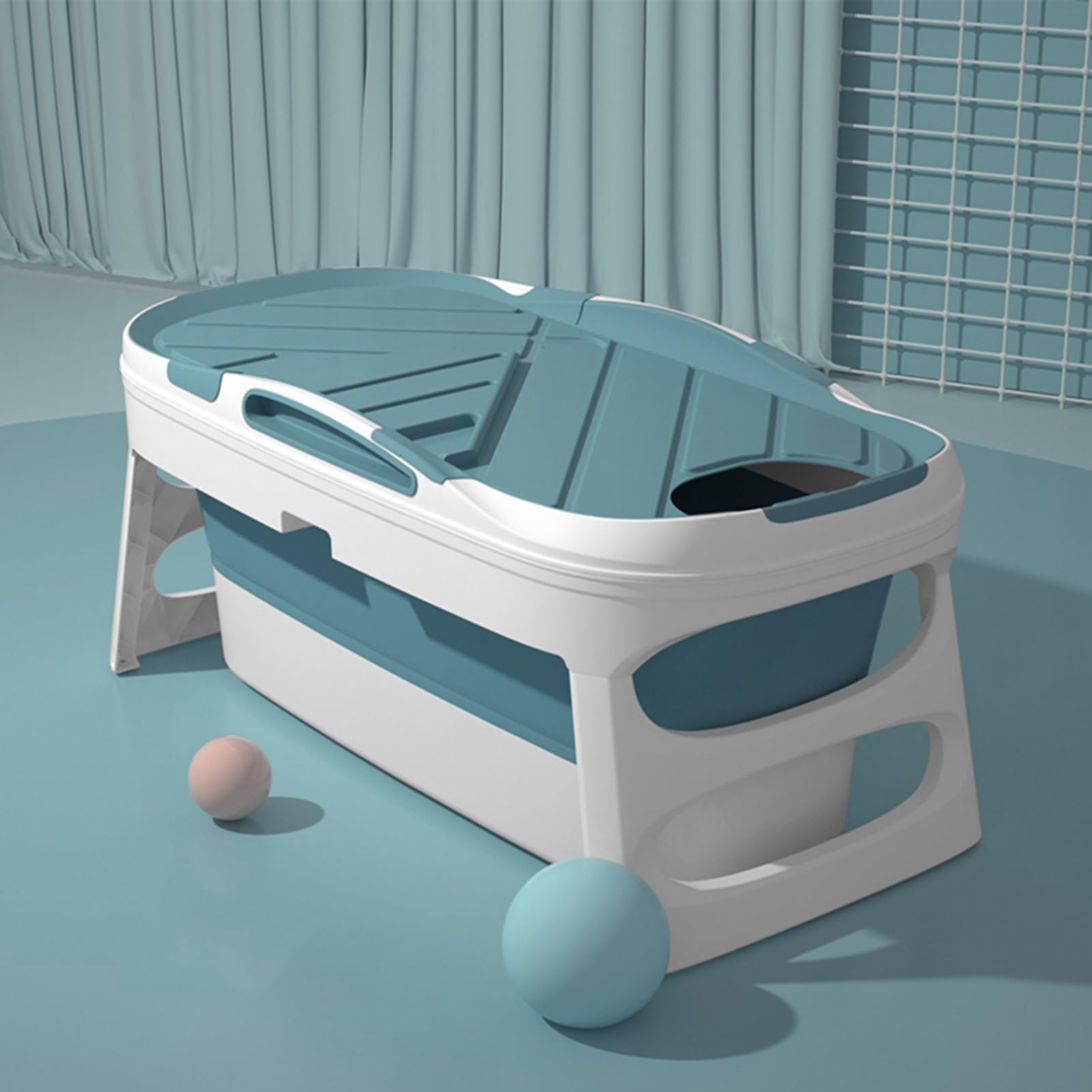 Vasca Da Bagno Portatile, Vasca Pieghevole Tuckaway Con Copertura Termica, Vasche Pieghevoli Non Gonfiabili, Facili Da Usare, Ideali For Bagni Caldi(1,110X61X53cm)