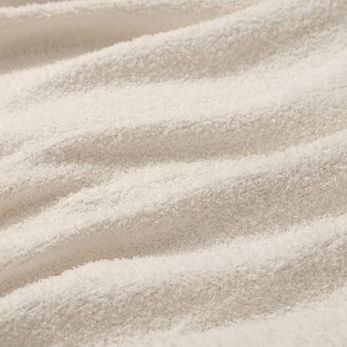 Miniatura 7 de bearberry Manta súper suave y esponjosa, ligera, acogedora y cálida para sofá, cama, sofá para todas las estaciones (crema, 40 x 50 pulgadas)