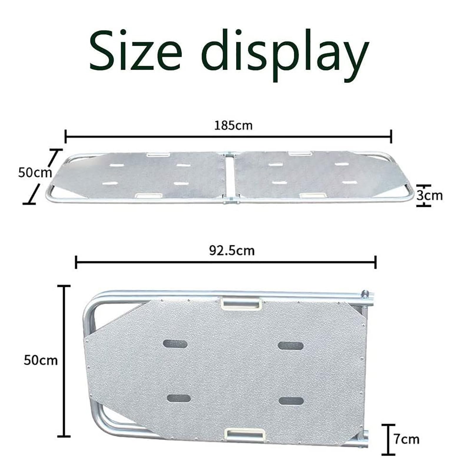 Divière Pliante, Brancard médical pliant portable Brancard de sauvetage d'urgence Brancard en aluminium réglable Capacité de charge de 350LB