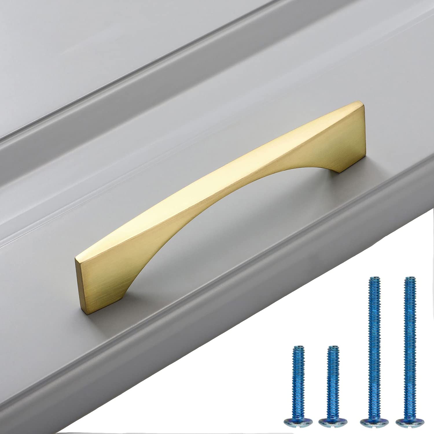 Tirador armario 96 mm con acabado dorado que aporta luminosidad y estilo a tu hogar