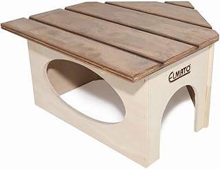 Elmato 10401 Country Eckhaus Winkelhaus Holzhaus für Nager, Hasenhaus, 39x42x22cm