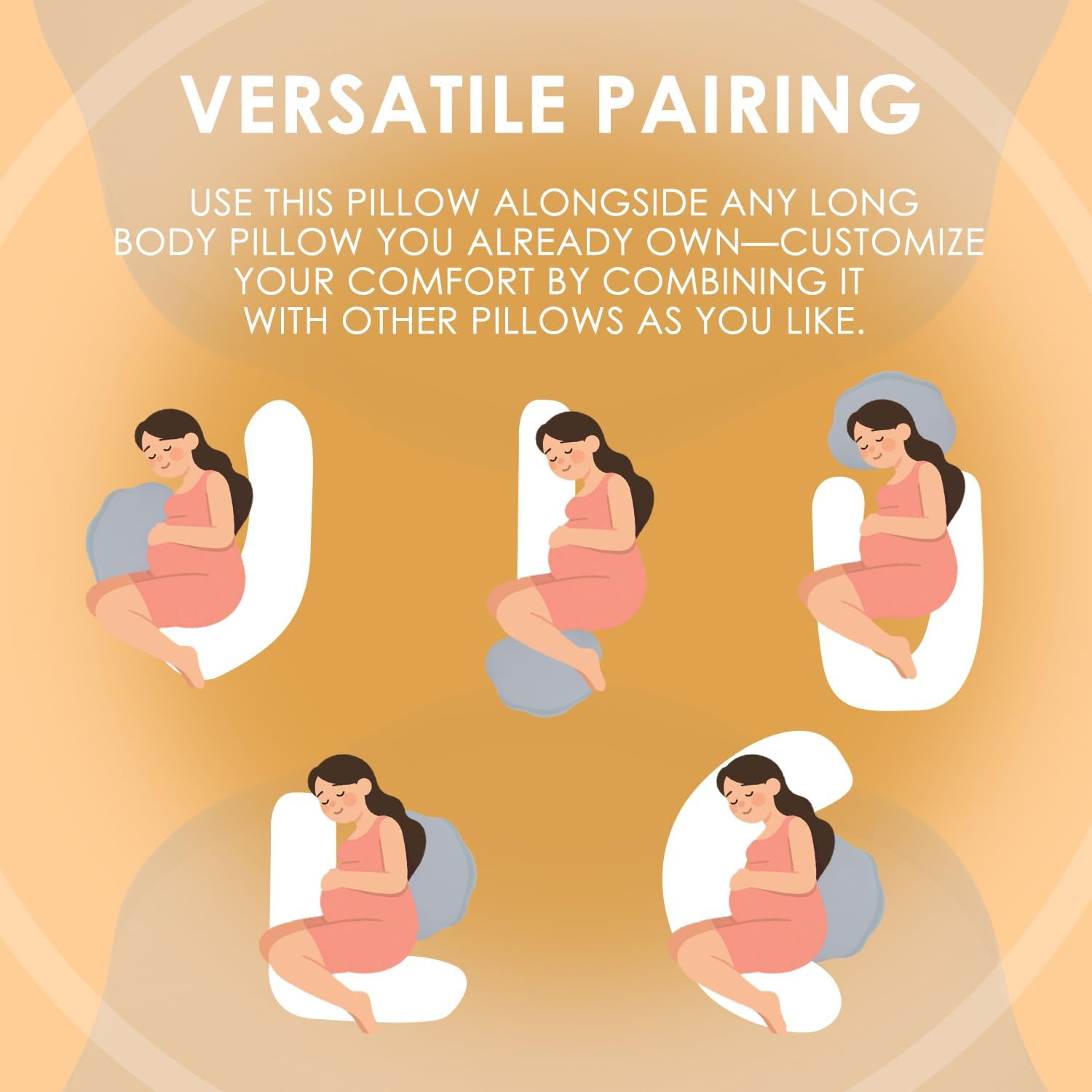 Chilling Home Portable Pregnancy Pillow Memory Foam – Maternity Body Pillow for Sleeping- Multifunctional Pregnancy Wedge Pillow for Back, Belly, Pain Relief, Ideal for Pregnant Women,Travel,Grey - Image 5