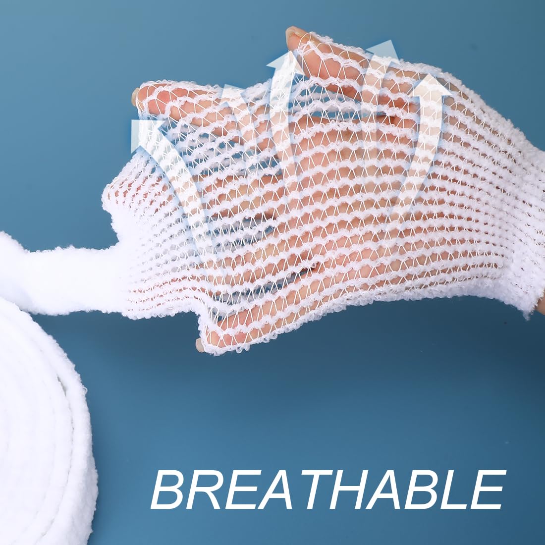 7M Net Tubular Bandages Elastic Net Wound Dressing Retainer Breathable Stretch Elastic Gauze Bandage for Wrist Forearm Elbow (3#)