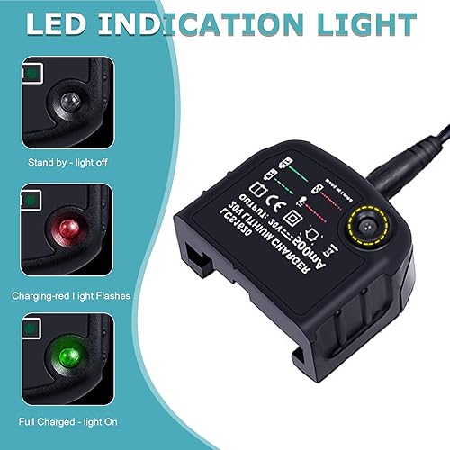 Miniatura 8 de Cargador de batería de iones de litio de 20 voltios LCS1620 para Black & Decker para cable Porter para STANLEYBattery 14.4V 18V 20 voltios LBXR20