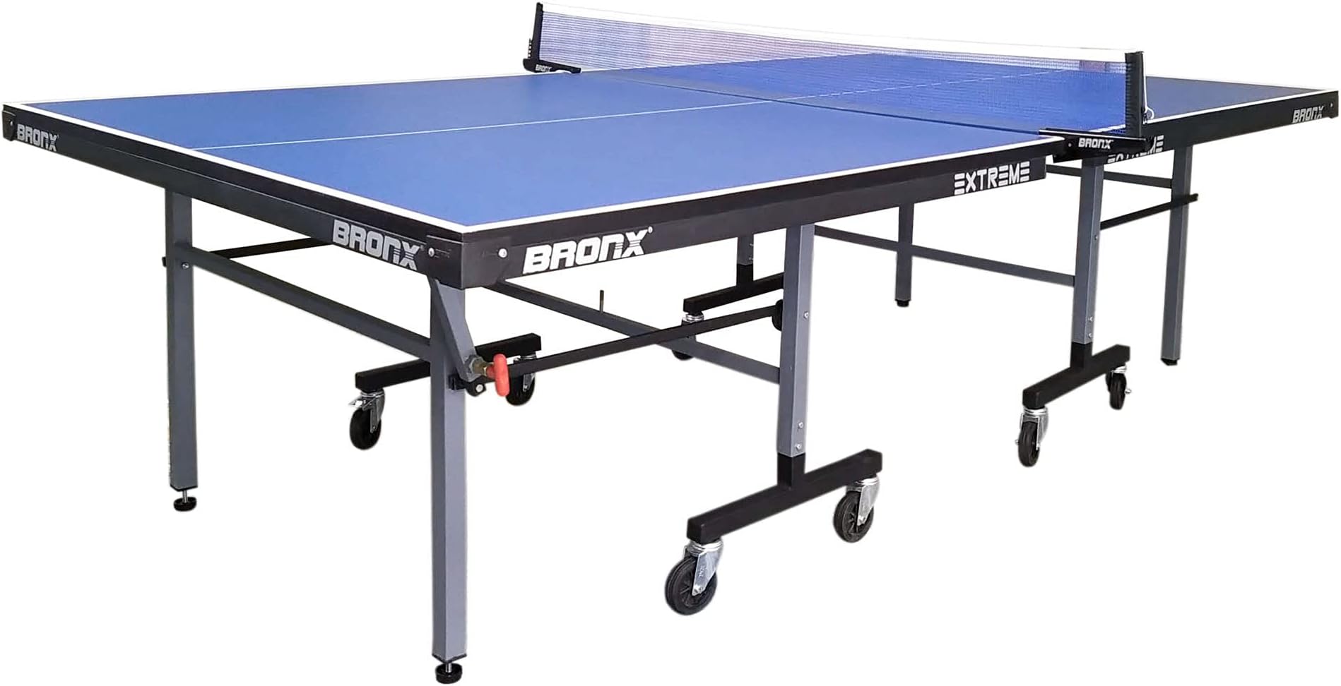 Bronx Extreme 25 mm Both Side Laminated Table Tennis Table with 75 mm 6+ 2 Lock Wheels (2 bat, 3 and), Blue