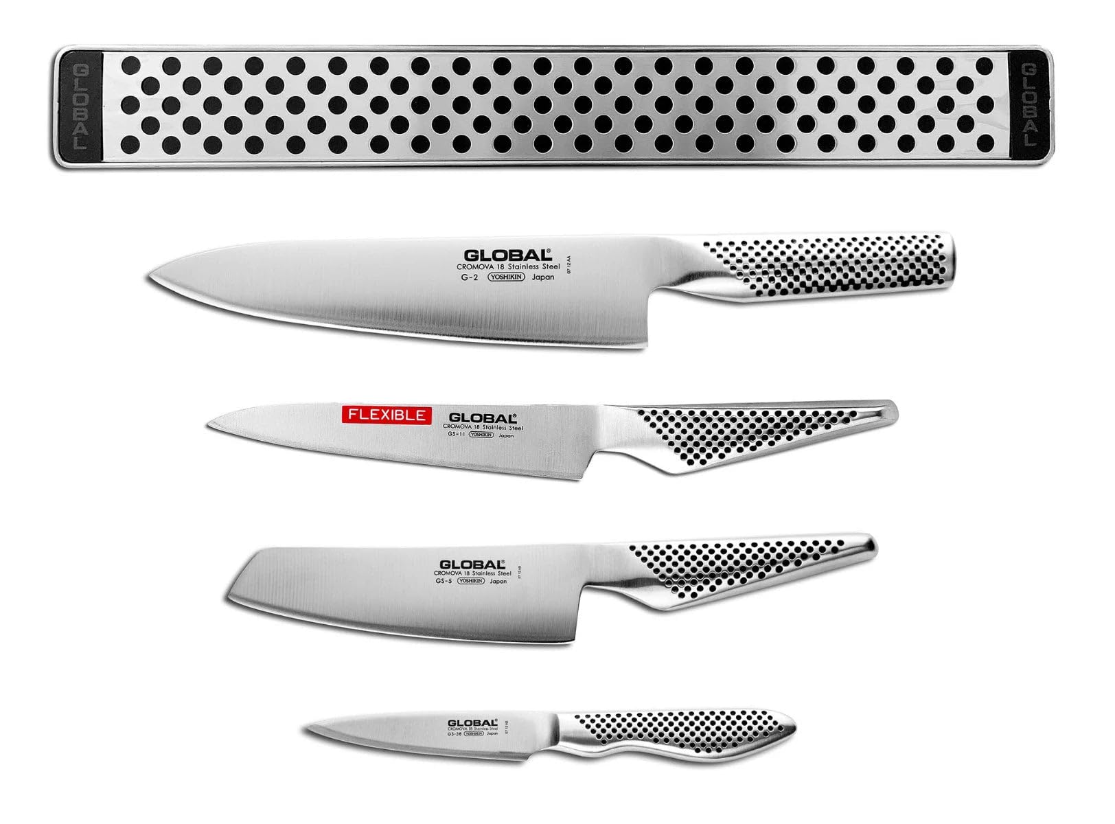 新品の未使用品⭐︎GLOBAL CROMOVA 18 包丁2本セット Amazon.com: Global 5pc Magnetic Bar Knife Set: Home & Kitchen