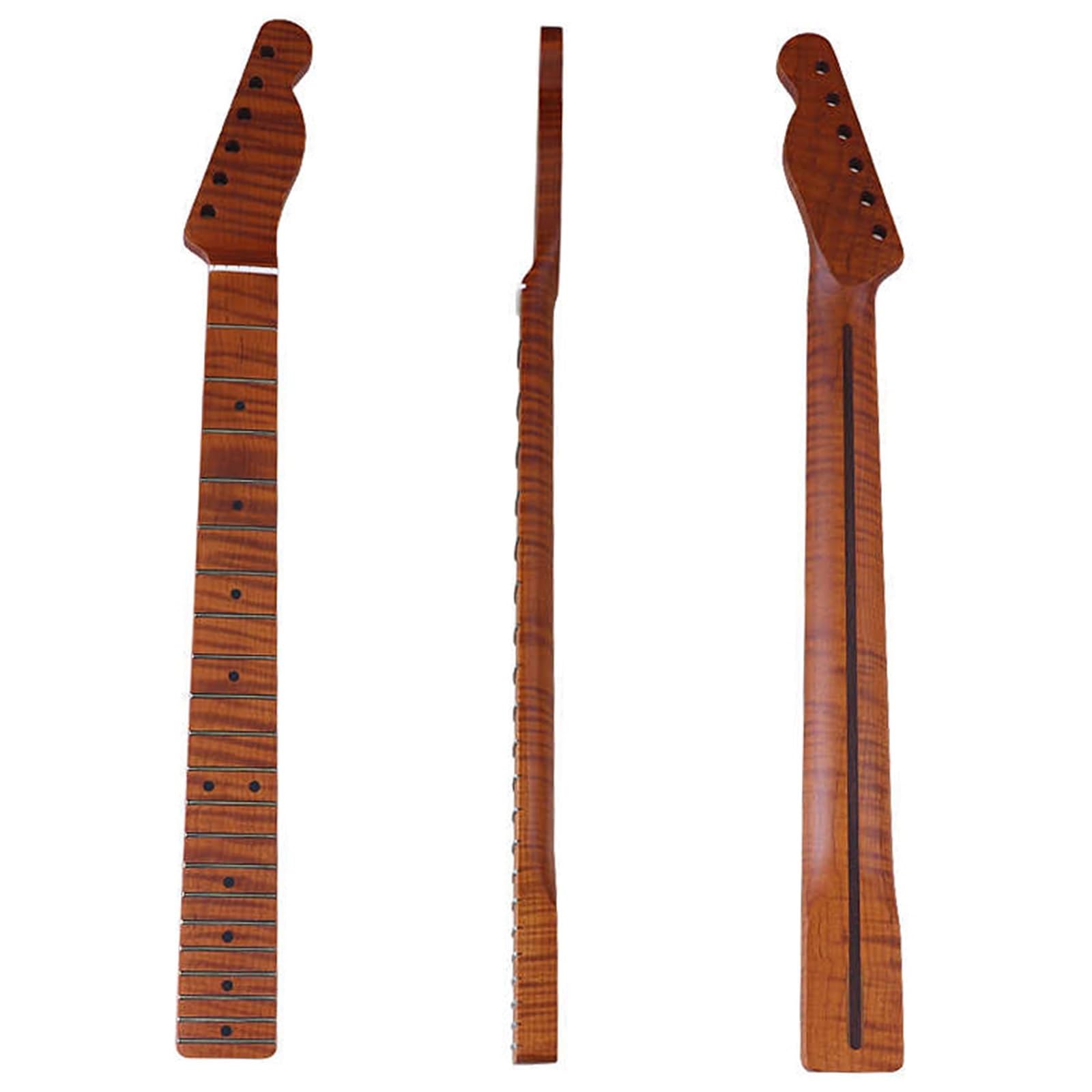 DIY Guitar Necks Roasted Maple Tiger Neck Matte 6 String 21 Fret Bone Nut Suitable For TL Electric Guitar Accessories