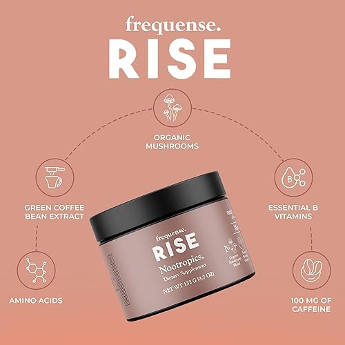 Miniatura 4 de RISE - Tina nootrópica sabor a limonada de mango, mejora la función cognitiva, la energía y la claridad, mezcla de 7 hongos, vitaminas B,