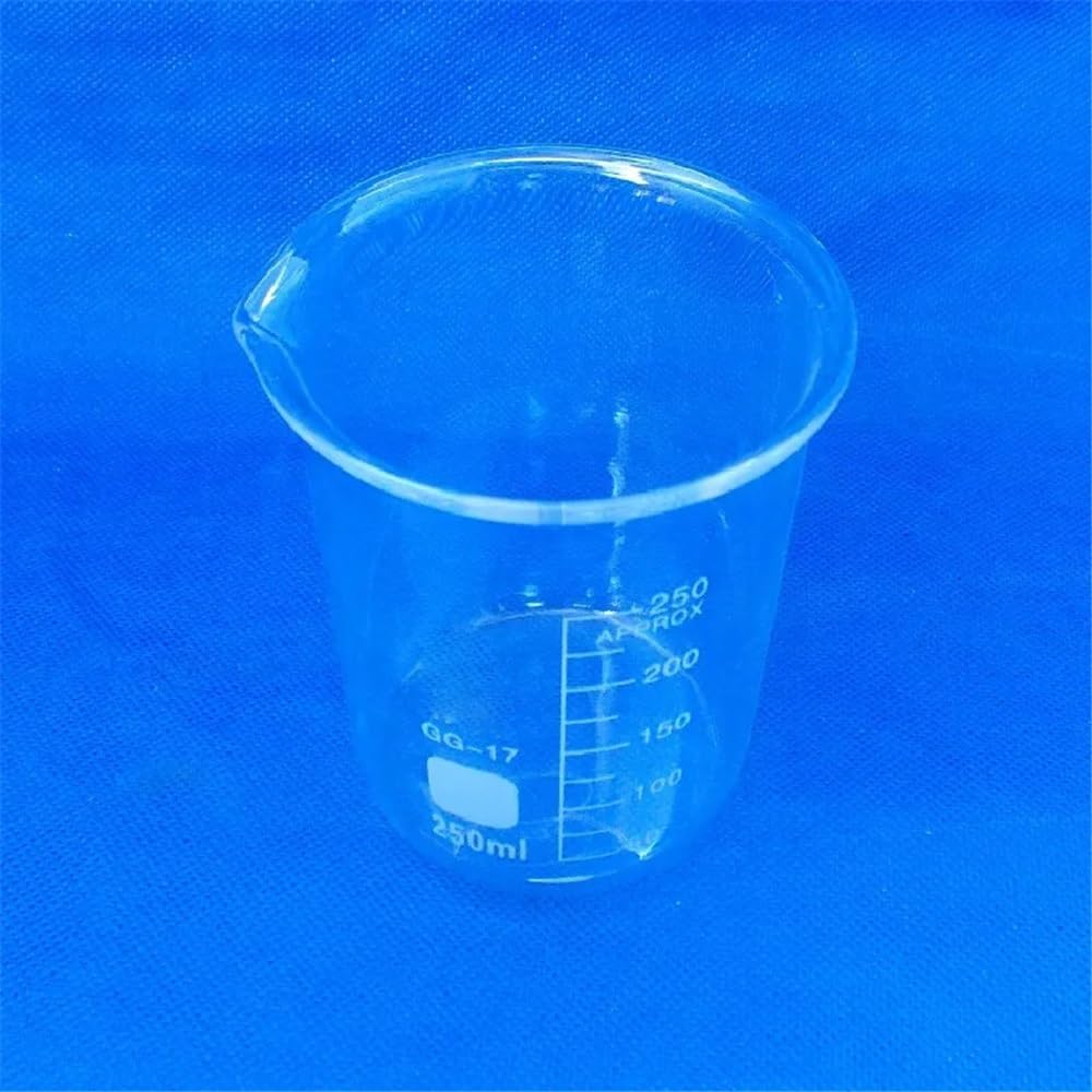 Zestaw 12 szklanych zlewek o pojemności 250 ml, do laboratorium, zestaw zlewek szklanych