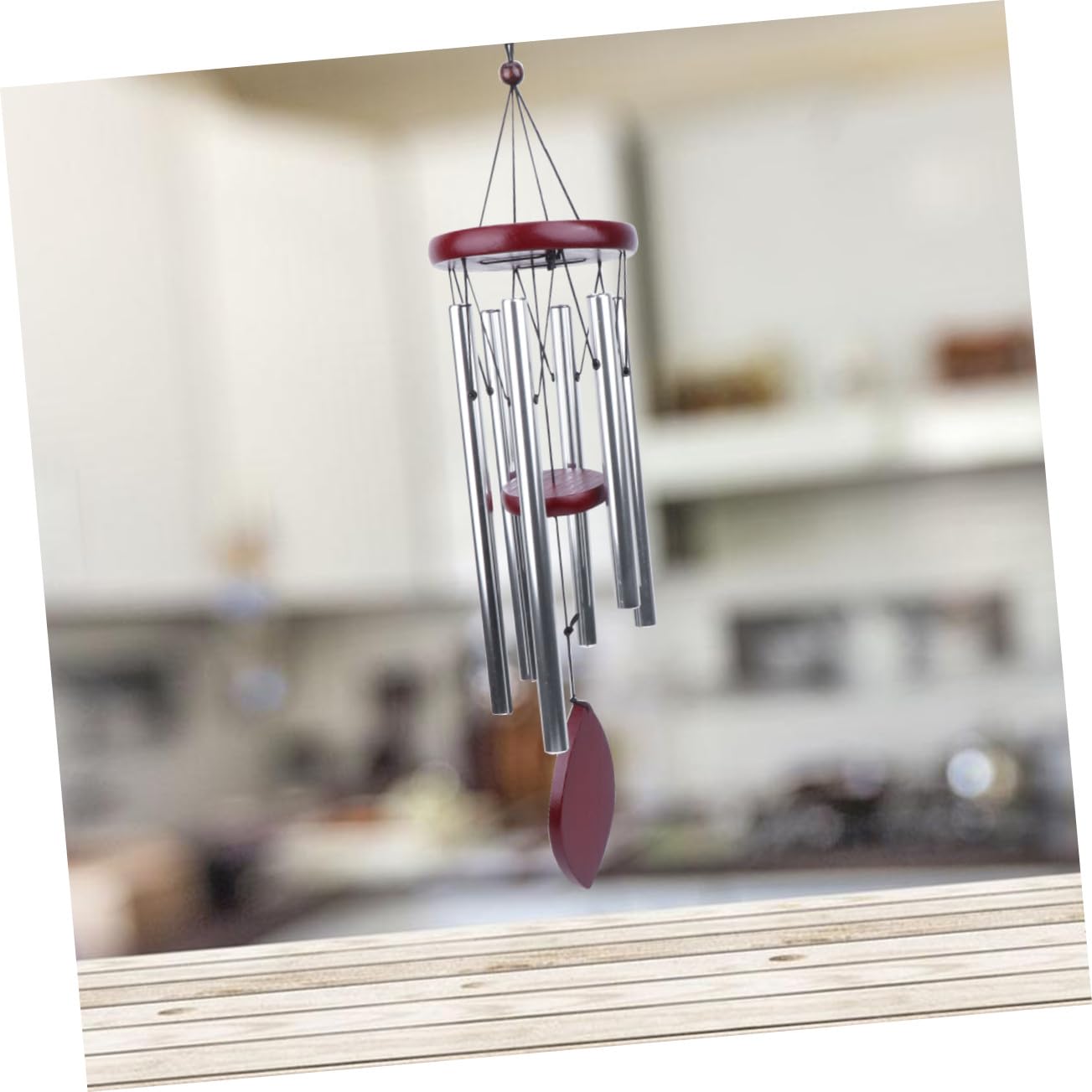 SUPVOX Holz Windspiel Mit Aluminiumrohren Innen Und Außenbereich Geeignet Wandmontage Dekoration Für Büro Und Zuhause Klarer Klang Als Türklingel