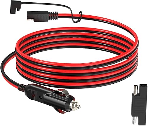Miniatura 1 de 14AWG SAE a encendedor de cigarrillos de coche 12V enchufe macho a conector SAE cable de extensión con adaptador de polaridad SAE inversa (5 pies)