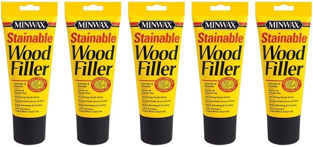 Minwax 42852000 Stainable Wood Filler, 6-Ounce 5 Pack, 42852000-2