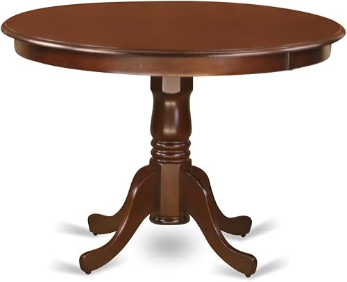 Miniatura 4 de East West Furniture HLCA5-MAH-LC Juego de 5 piezas de comedor incluye una mesa redonda de madera y 4 sillas de cocina de piel sintética asiento y