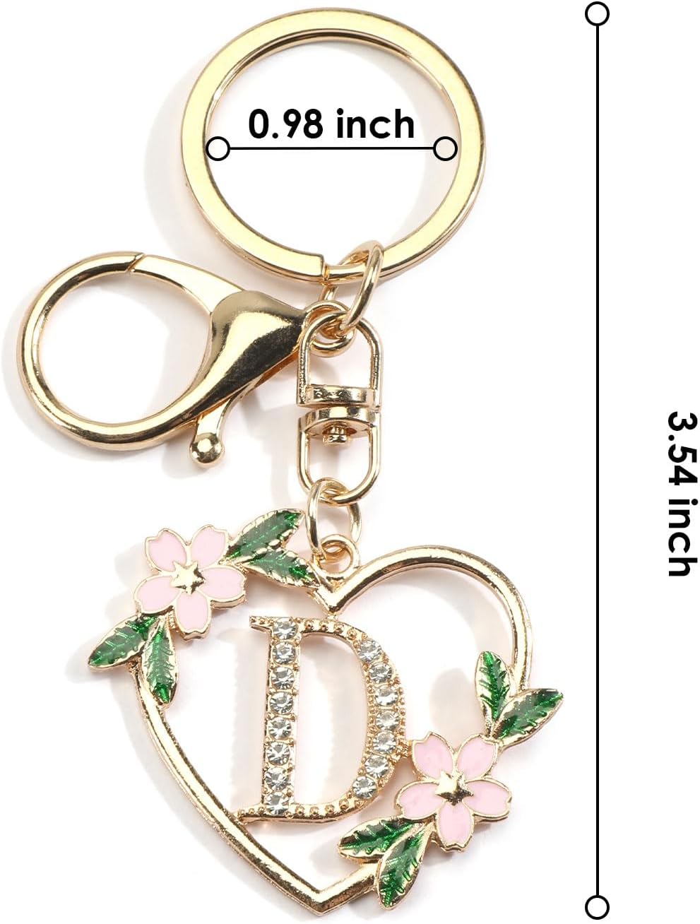 Letter Keychain Initial Bag Charm for Women Bling Rhinestone Keychains Initial Keychain - Image 2