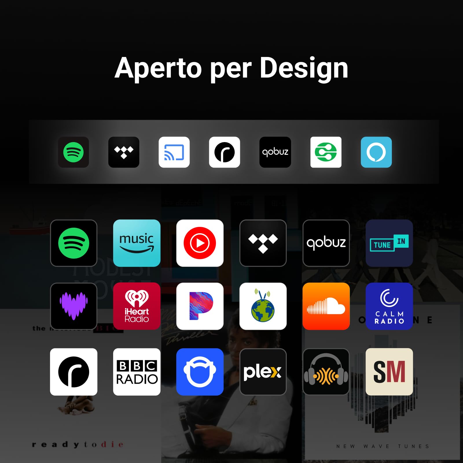 WiiM Sound Lite Smart Speaker, Audio Hi-Res 24-bit/192 kHz, Correzione Ambientale AI RoomFit™, 100W di Picco, Wi-Fi 6E/Bluetooth 5.3, Multi-Room e Stereo Pairing, Nero