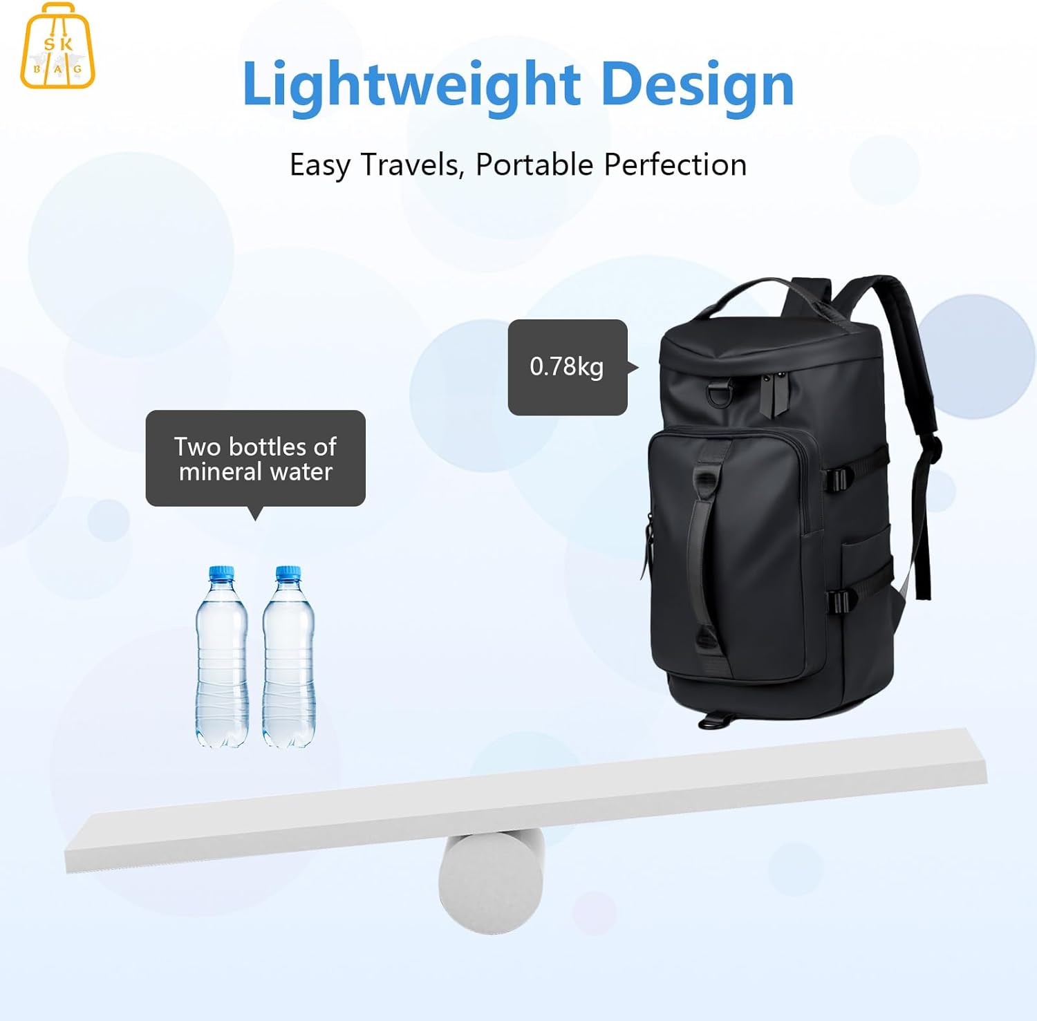 3 IN 1 Small Gym Bag for Women & Men, Waterproof, Carry on Small Duffle Bag for Travel, Hiking, and Daily Commuting, Gym Essentials, Gifts for Men & Women, Black