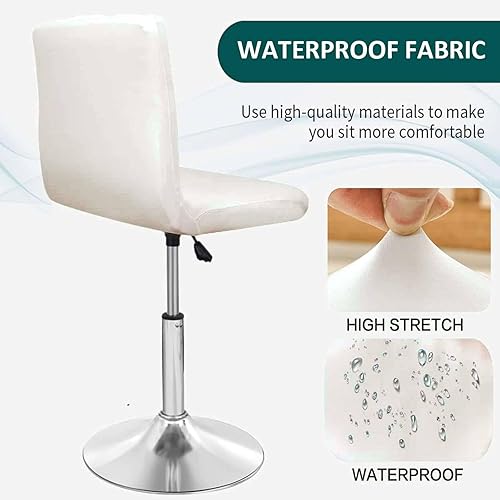 Miniatura 4 de Fundas impermeables para taburete de bar con respaldo, funda de silla de pub de poliuretano con parte inferior elástica, funda extraíble para silla