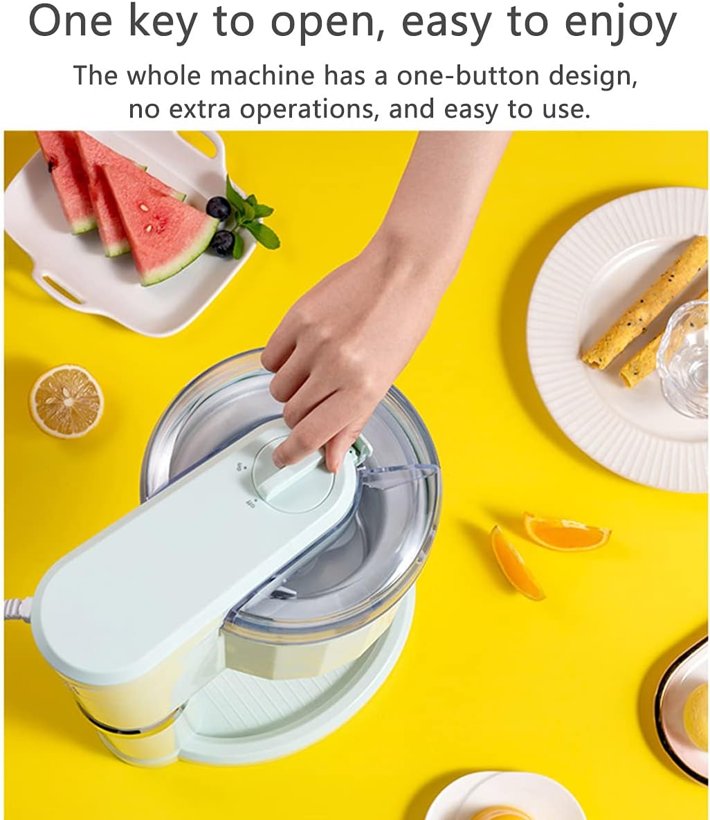 Ice Cream Machine Ice Cream Maker Electronic Frozen Fruit Dessert Maker Easy Sorbet Homemade Frozen Yogurt Machine Low Noise Easy to Clean Clear Lid